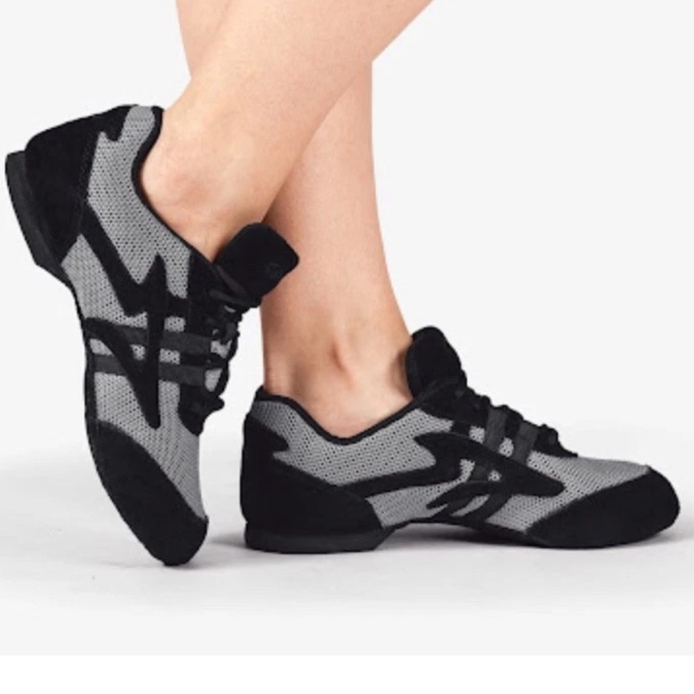 Skazz by Sansha Black Gray Dance Sneakers Split Sole EU 37 US 6.5